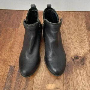 Lucky Brand Black Leather Booties Bartalino Ankle